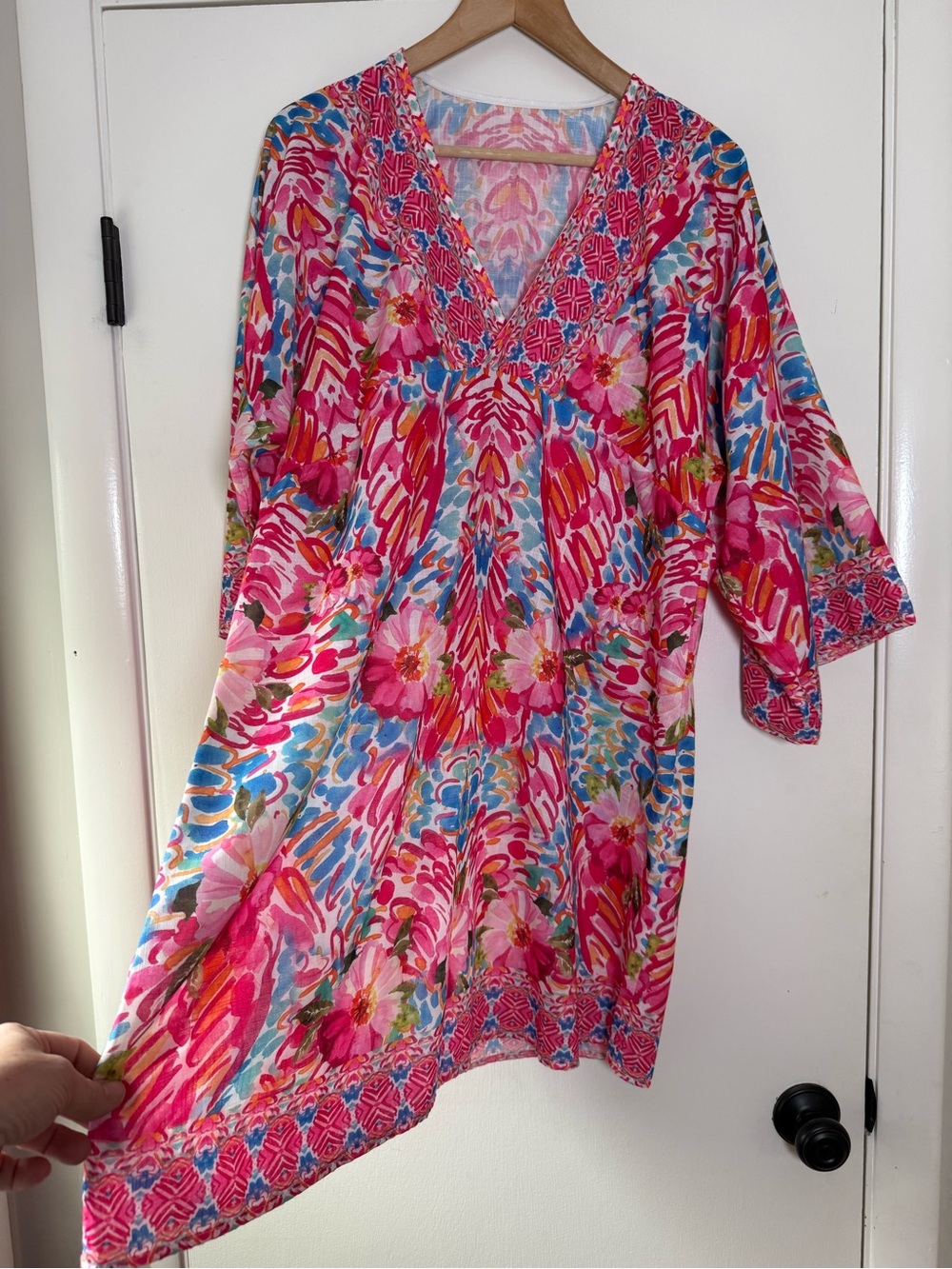 ๐ Comfy Luxe Colorful Cover Up Dress Boho Chic Hippie Bohemian Floral - Picture 6 of 13